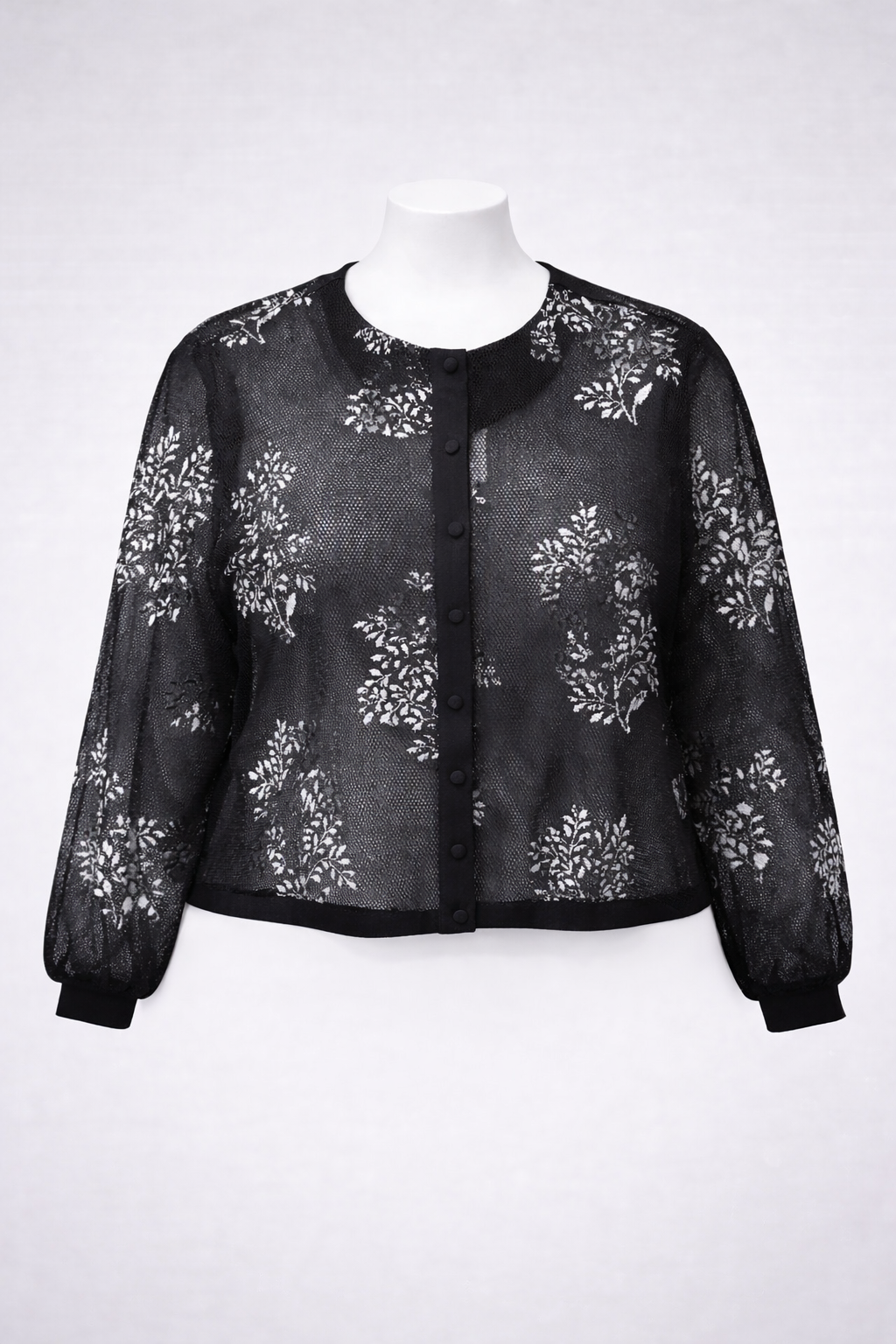 MOONLIGHT FLORAL MESH CARDIGAN