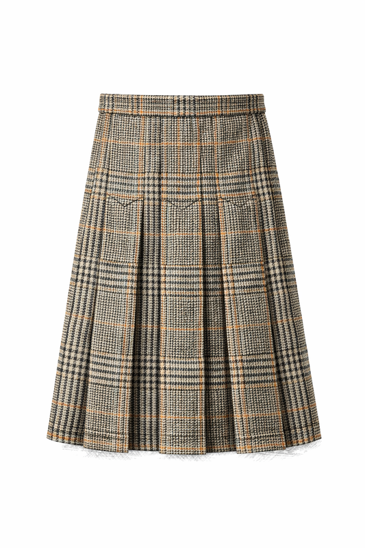 POWER PLEAT SKIRT PLAID