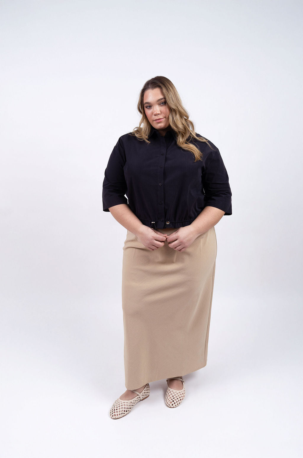 DRAW WAIST BLOUSE
