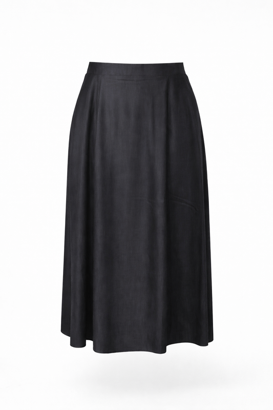 BLACK FRONT PANEL SKIRT