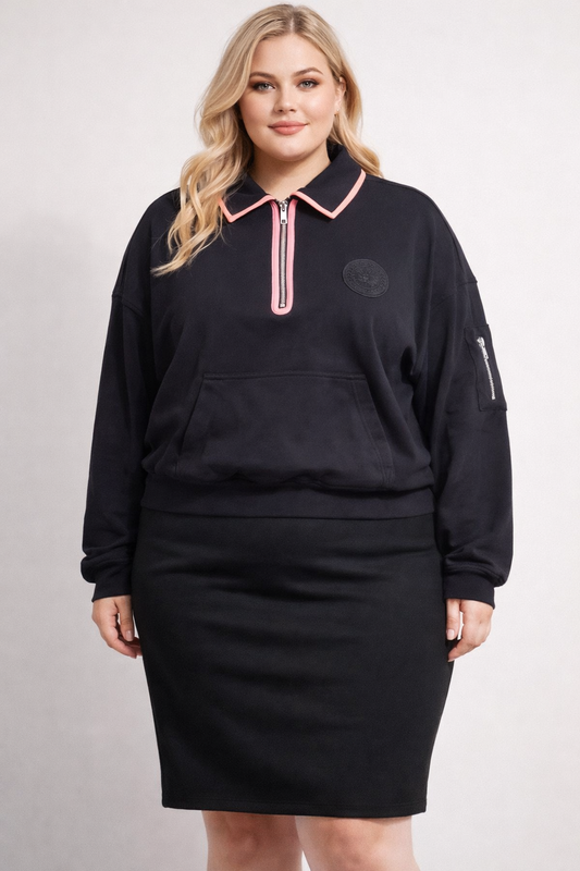 BOLD EDGE COLLARED PULLOVER