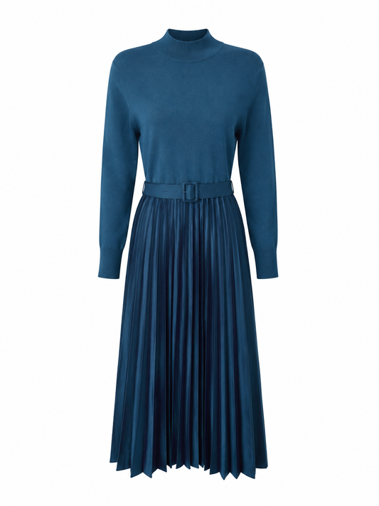 TEAL PLEATED DRESS