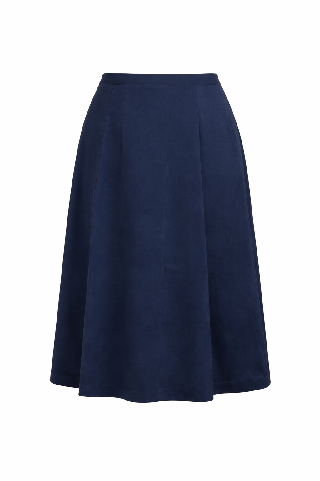THE ESSENTIAL NAVY MIDI SKIRT
