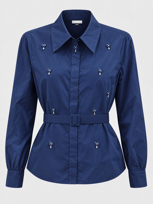 JEWEL TAFFETA BLOUSE