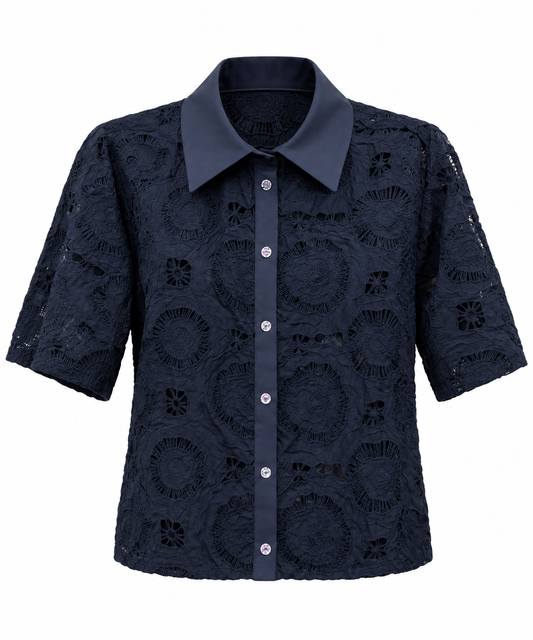 EYELET PATTERN BLOUSE