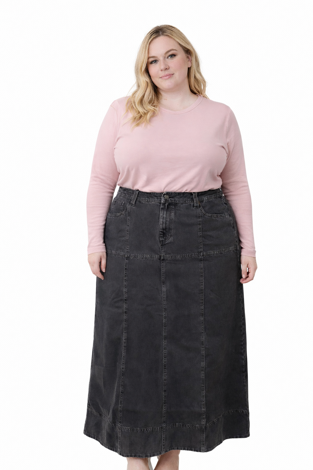 THE ESSENTIAL BLACK DENIM SKIRT