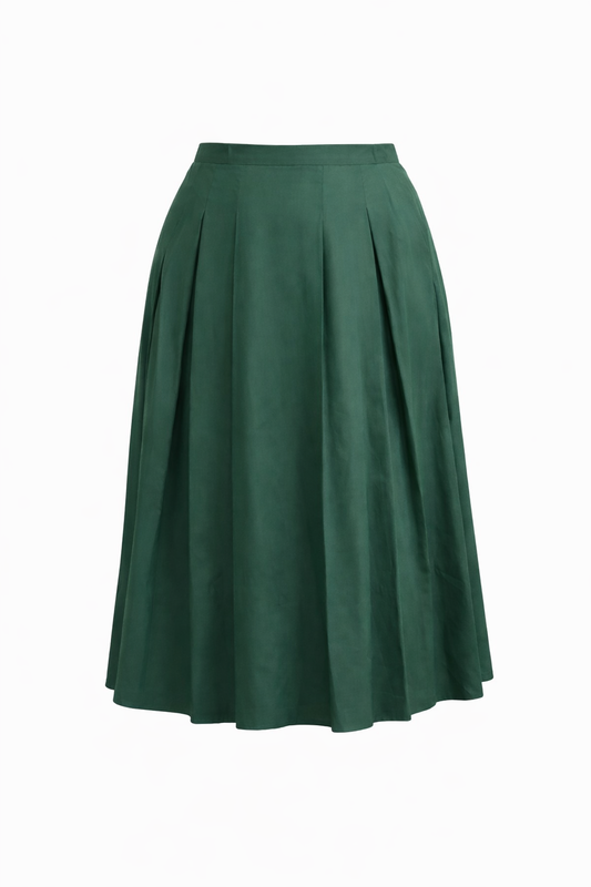 THE EVERGREEN PLEATED MAXI SKIRT
