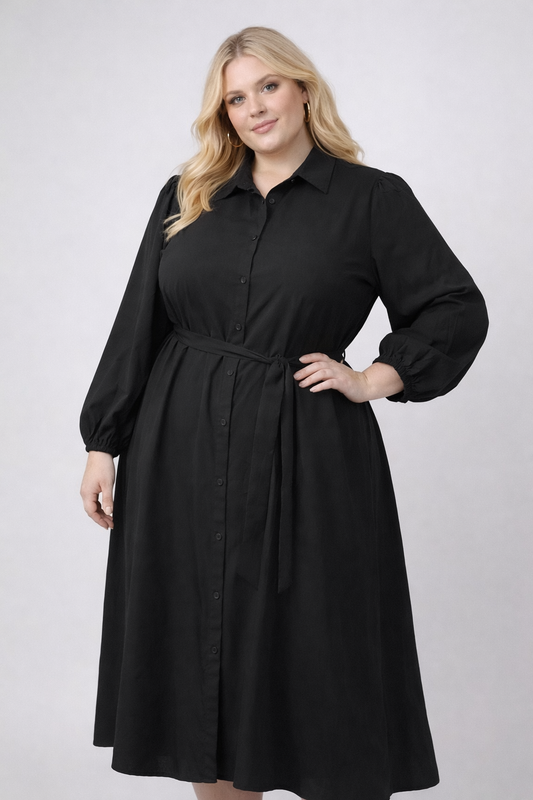 BUBBLE SLEEVE SHIRTDRESS