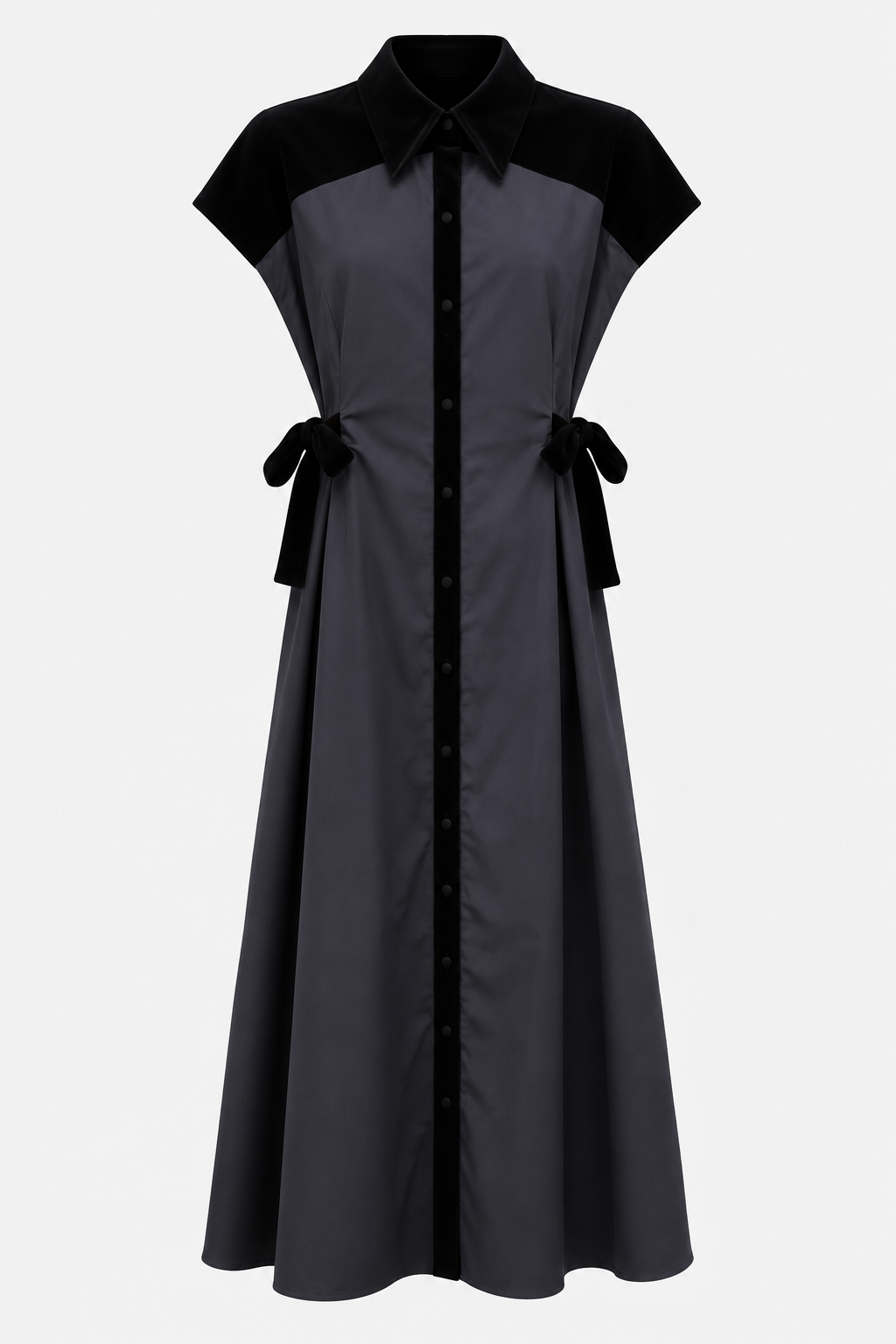VELVET NOIR TIE DRESS