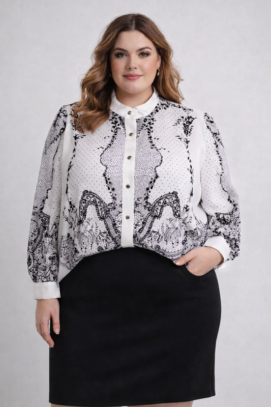WHITE BLACK ZIMMERMAN TOP
