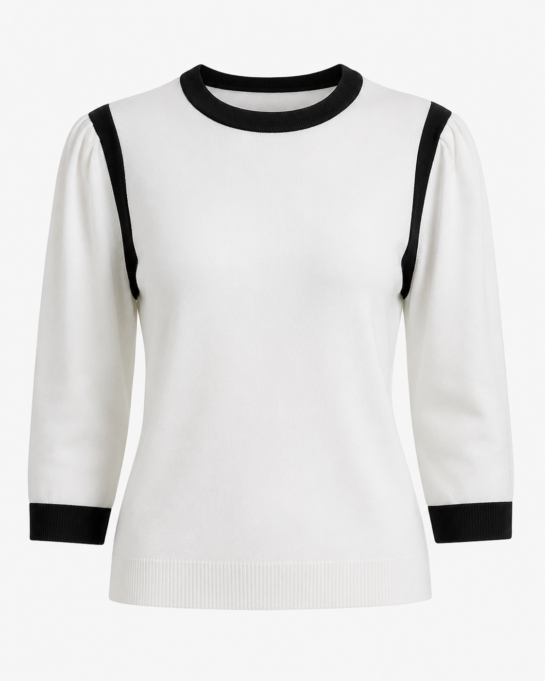 CONTRAST TRIM KNIT TOP
